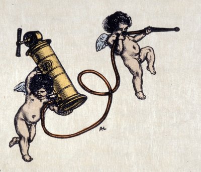 クリステアの楽しみ。浣腸用のポンプをつけた二人の天使。イラスト：オーギュスト・ルルー（1871-1954） 作： オーギュスト（後）・ルルー