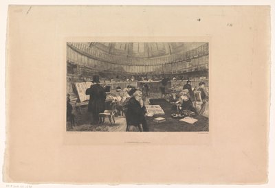 大英博物館の閲覧室 作： Auguste Andre Lancon