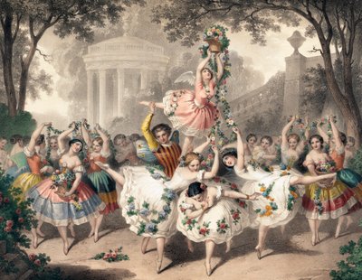 フランスのアーティスト、ピエール＝オーギュスト・ベランによるオペラ座のバレエ 作： Auguste Belin