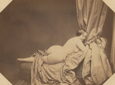 アカデミックヌード ソファに寄りかかる 作： Auguste Belloc
