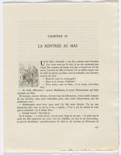 フレデリック・ミストラルの回想録：建物と木々（131ページ） 作： Auguste Brouet