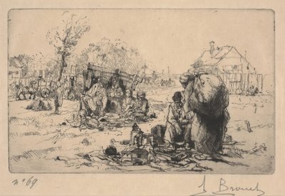 Bric a Bracの売り手（エッチング） 作： Auguste Brouet