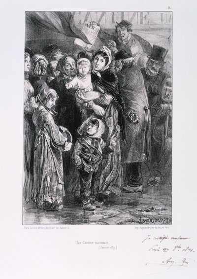 カンティーネナショナル、パリ包囲戦、普仏戦争、1871年1月 作： Auguste Bry