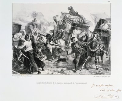 プロイセンが都市を包囲する前にパリに到着した郊外の居住者、1870 1872 作： Auguste Bry