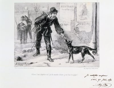 パリ包囲戦、日仏戦争、1871年。 作： Auguste Bry