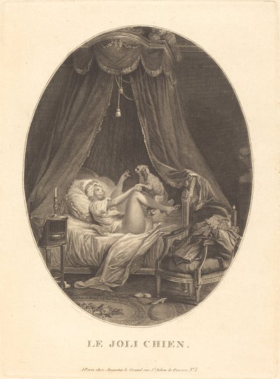 かわいい犬 作： Auguste Claude Simon Legrand after Nicolas Lavreince