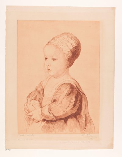 見知らぬ子供の肖像 作： Auguste Danse (signed by artist)