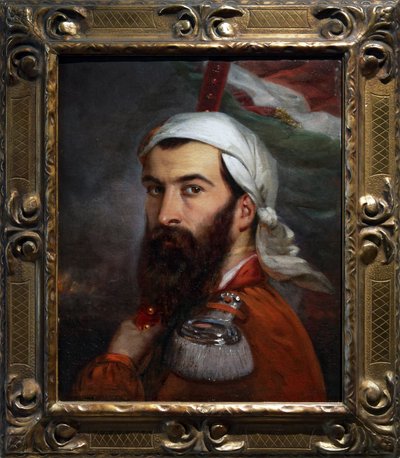 1848 年 8 月 5 日のモラッツォーネの戦い後のジュゼッペ ガリバルディ 作： Auguste Estienne