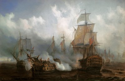 10 月 21 日、トラファルガー海戦での Redoutable 作： Auguste Etienne Francois Mayer