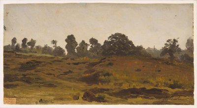 フィールドの眺め、1850年代初期（紙に油彩） 作： Auguste Francois Bonheur