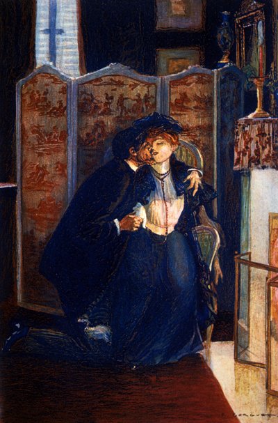 アナトール・フランス（1844-1924）の赤いユリ 作： Auguste Francois Gorguet