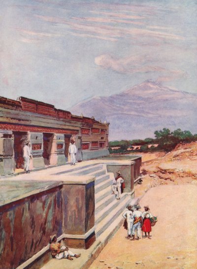 メキシコ、ミトラの遺跡（カラーリトグラフ） 作： Auguste Gerardin