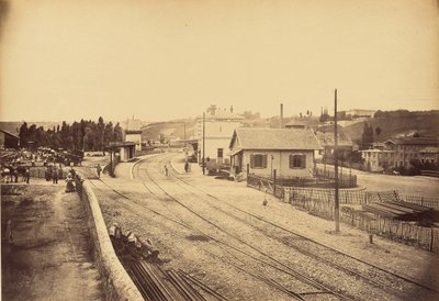 踏切と駅、ラルブレスル 作： Auguste Hippolyte Collard