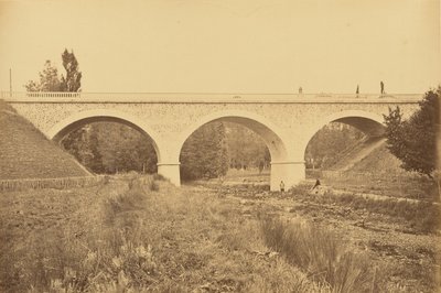 プラディーヌ近郊、ライン川に架かる高架橋 作： Auguste Hippolyte Collard