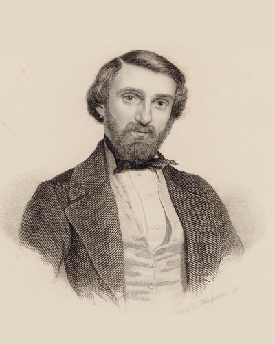 作曲家ジュゼッペ・ヴェルディの肖像 1813-1901年、c. 1850年。 作： Auguste Hüssener