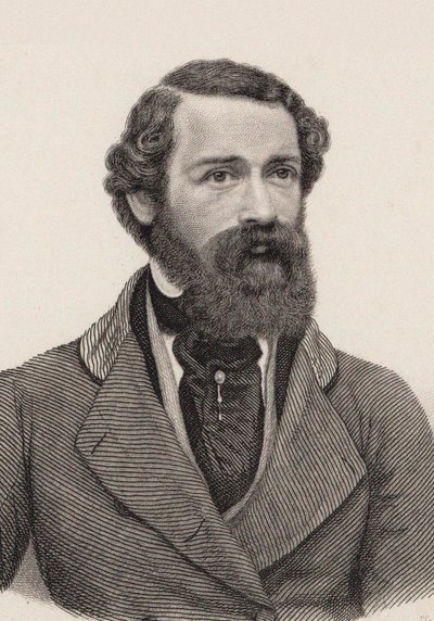 作曲家ヨセフ・ネッツァーの肖像、1808～1864年頃。 1850年。 作： Auguste Hüssener