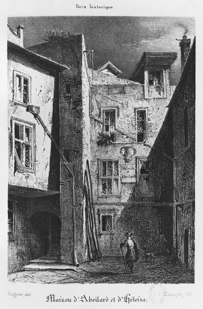 ヘロワーズとアベラールの家、「パリの歴史」のイラスト、 作： Auguste Jacques Regnier