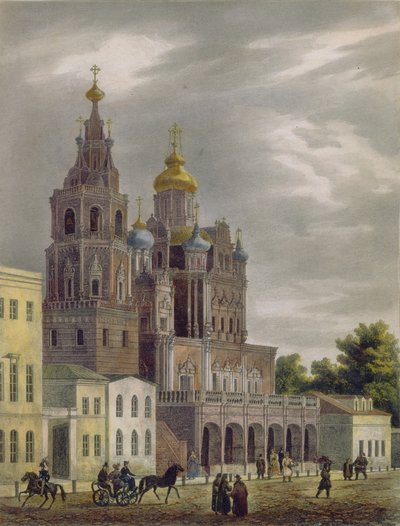 1825年モスクワのポクロフカ通りにある生神女就寝教会 作： Auguste Jean Baptiste Antoine Cadolle