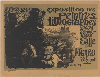 Peintres Lithographes の第 2 回展のポスター 第2回油絵展 作： Auguste Lepere