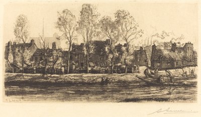 アミアンのソンム川岸 作： Auguste Lepere