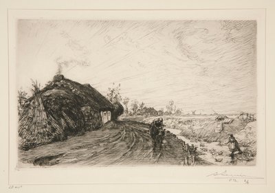 ヴァンデ[サン・ジャン・ド・モン]の湿地に沿った小道 作： Auguste Lepere