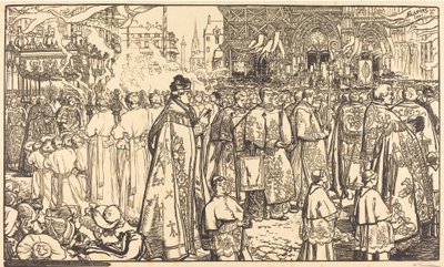 1901 年、ナントのフェテ デューのナントの行列でのコーパス クリスティの行列。 作： Auguste Lepere