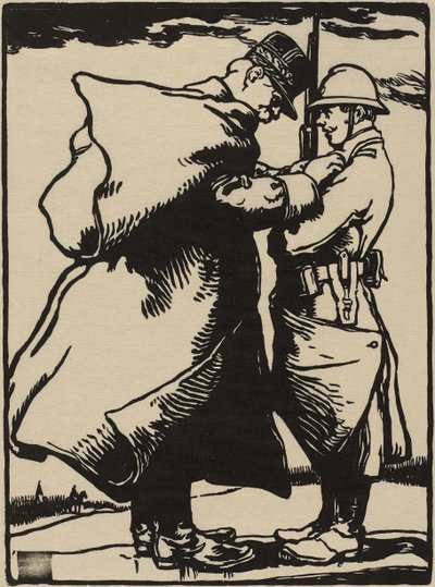 ジョッフル、ペールデュソルダット（楮紙の木版画） 作： Auguste Lepere
