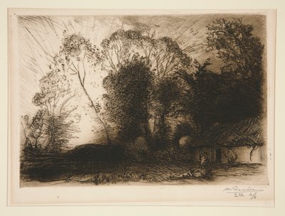 コテージ ？ Rousseau (Vendee) (ルソー [ヴァンデ] のコテージ) 作： Auguste Lepere