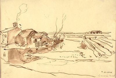 風景（紙にインク） 作： Auguste Lepere