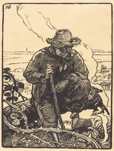 田舎の乞食、1895年。 作： Auguste Lepere