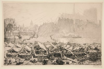 市場？ with apples (パリ) (Apple Market [パリ]) 作： Auguste Lepere