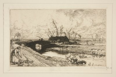 Le petit pont (Vend?e) (小さな橋 [ヴァンデ]) 作： Auguste Lepere