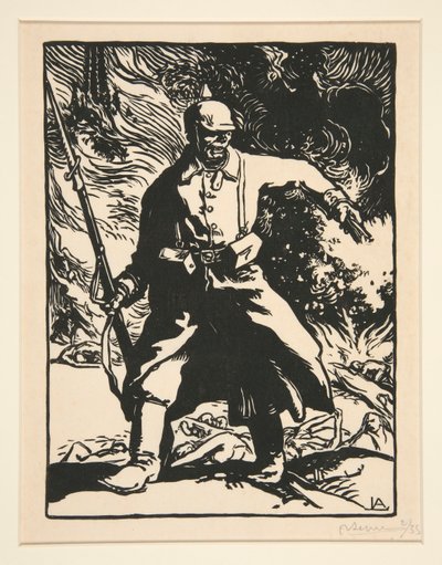 1914年の戦争からのプロイセンの兵士、最初のシリーズ、no. 10 作： Auguste Lepere