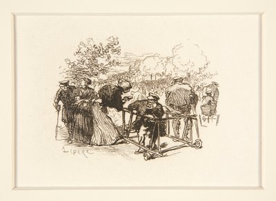 ウォーカーを着た男、公園にいる他の人物と 作： Auguste Lepere