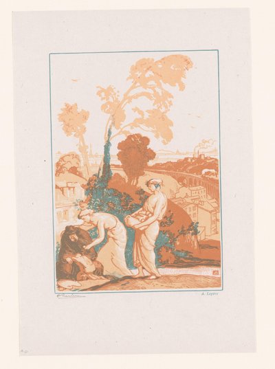 音楽と詩は芸術家を助ける La Musique et la Poesie secourant les Artistes 作： Auguste Lepere