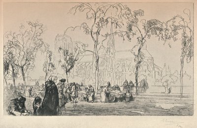 1915年のケモンテベロから見たノートルダム寺院 作： Auguste Louis Lepère
