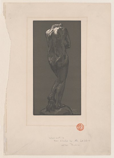 後ろから見たヌード像 1902年。 作： Auguste Lepere