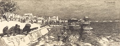 ベルシー エンバカデレ ア ベルシーの桟橋、1890 年。 作： Auguste Lepere