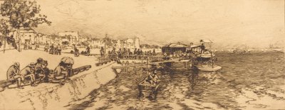 ベルシー・エンバカデレの桟橋、ケ・ド・ベルシー、1891年。 作： Auguste Lepere