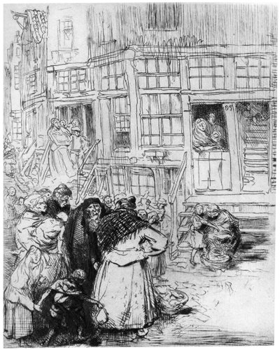 アムステルダムのユダヤ人地区、c1870-1910 1924 作： Auguste Louis Lepère