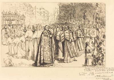 ナント大聖堂への行列の帰還 (Rentree de la Procession a la Cathedral de Nantes) 作： Auguste Lepere