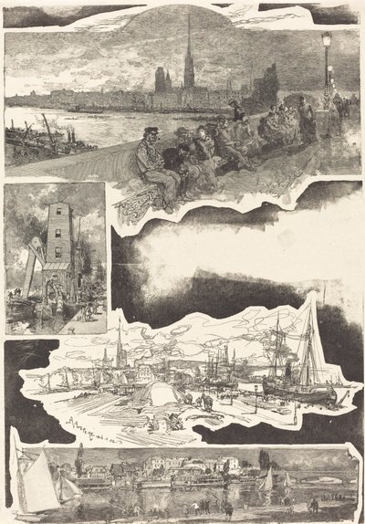 ルーアン、1888年。 作： Auguste Lepere