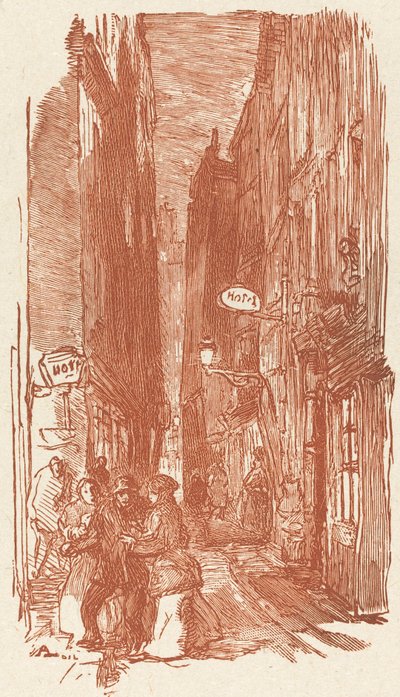 1901 年に出版されたサン セヴラン通り。 作： Auguste Lepere