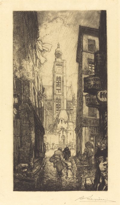 Rue de la Montagne-Sainte-Genevieve, パリ 作： Auguste Lepere