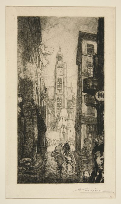 Rue de la Montagne Sainte-Geneviève、パリ 作： Auguste Lepere