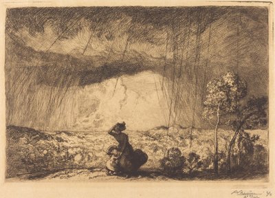 砂丘の嵐、ヴァンデ 作： Auguste Lepere