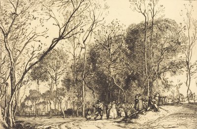 サン マルタンの夏、過去の結婚式 Ete de la Saint-Martin、la noce qui passe、1908 年。 作： Auguste Lepere