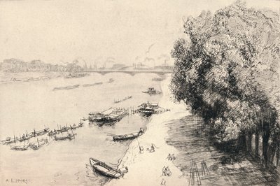 ポンナショナルのセーヌ川、1915年 作： Auguste Louis Lepère