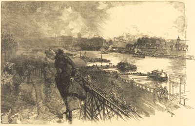 アウステルリッツ橋近くのセーヌ川 作： Auguste Lepere