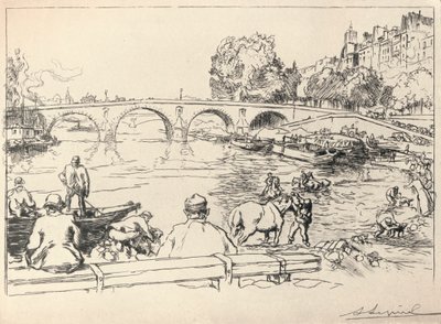 ポンマリーの水飲み場、1915 作： Auguste Louis Lepère